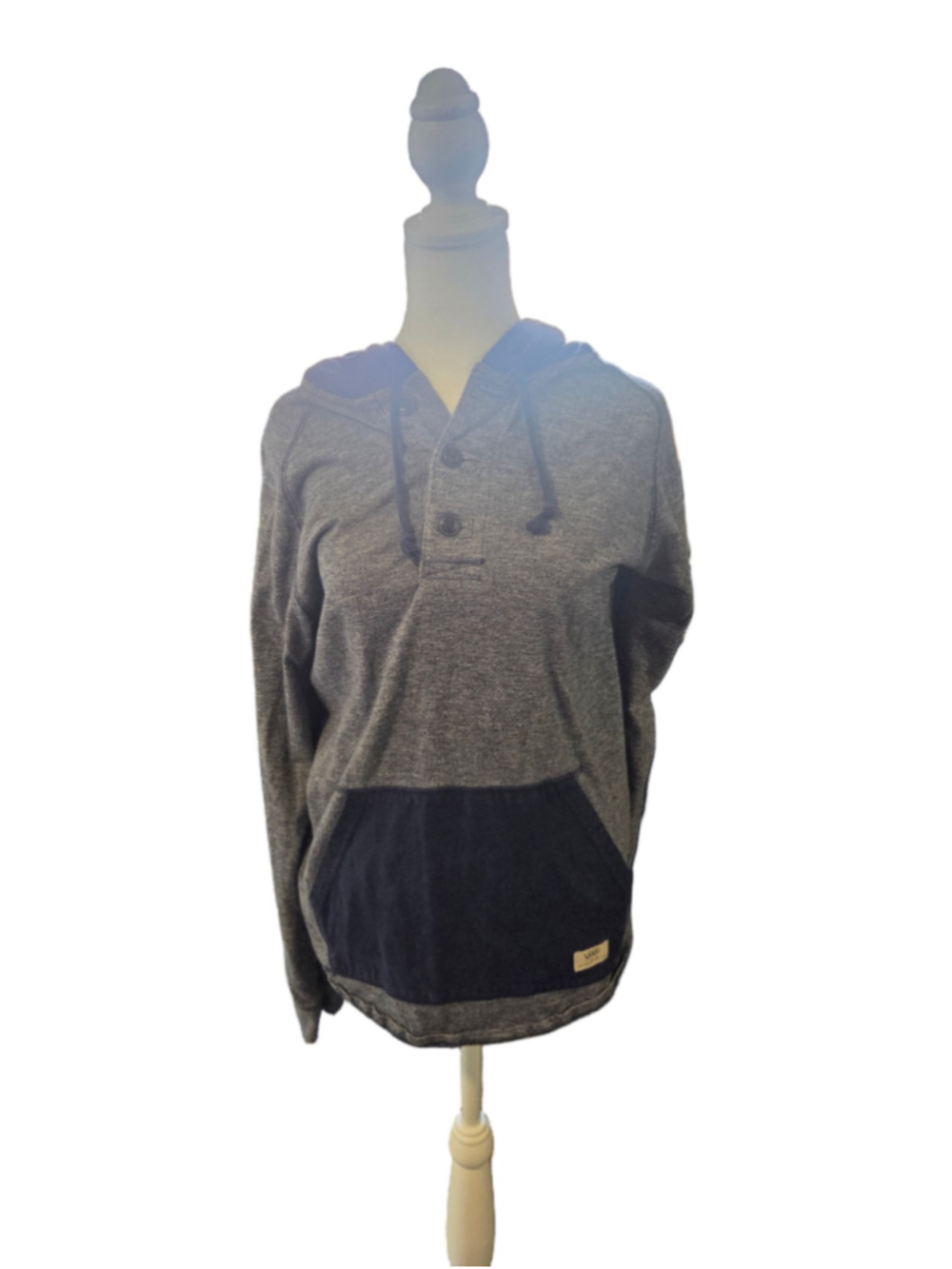 Men's Vans Hoodie Sweatshirt Size M Grey Navy Blue